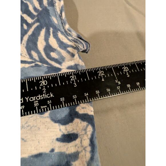 LUCKY BRAND Tunic Top Plus Size 1X Blue Floral Boho Lightweight Flowy Shirt Top - Picture 10 of 15